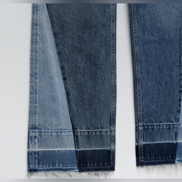 NWT ZARA Wide Leg Patchwork Collection Jeans SIZE 32 - Picture 9 of 16